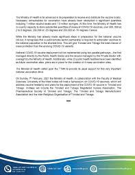 All travelers from brazil, india, and south africa need to quarantine for 7 days, regardless of their vaccination status. Ministry Of Health Ar Twitter Covid 19 Vaccine Update Covax Facility Allocates Trinidad And Tobago An Initial 100 000 Doses Of The Covid 19 Vaccine Https T Co Ypik5rxwqo
