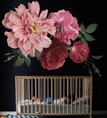 Peony Wall Decal Peony Flowers Wall Sticker For Bedrooms Etsy In 2020 Floral Wall Decals Floral Wall Sticker Flower Wall Stickers