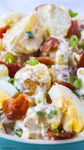 Potato Salad With Bacon And Egg Noshtastic Bacon Potato Salad Potatoe Salad Recipe Potato Salad Recipe Easy