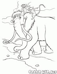 More 100 coloring pages from animal coloring pages category. Coloring Page Crash And Eddie On The Mammoth