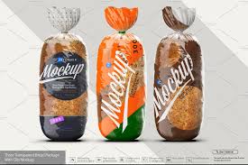 Download Three Transparent Bread Package Mockup Packaging Creative PSD Mockup Templates