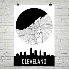 Select from premium cleveland skyline of the highest quality. Cleveland Skyline Silhouette Art Prints Modern Map Art