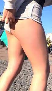 Panties, bikini, shorts) in the shape of a woman's labia, vaguely reminiscent of a camel's toes. Cameltoe Sexy Candid Girls