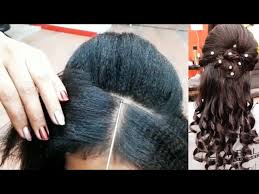 One of the best ways to do this is to style the hair so that it is flipped over to one side from the top. Real Party And Wedding Hairstyle With Crimping For Beginners Step By Step Easy Simple Method Youtube