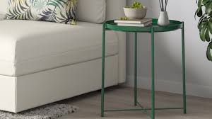 Ikea strind coffee table round glass on wheels white 39 1 2 d 15 3 4 h local pu for. Coffee Tables Side Tables Ikea