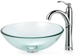 inch clear glass vessel sink