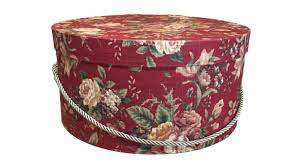 Extra Large Hat Box In Red Floral Large Decorative Fabric Covered Hat Boxes Round Storage Box Keepsake Boxes With Lid Nestin Hat Box Hat Boxes Fabric Decor