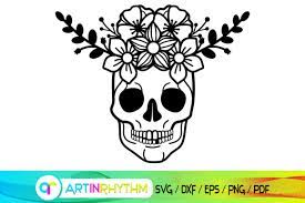 Download Skull Svg Floral Skull Svg Flower Graphic By Artinrhythm Creative Fabrica