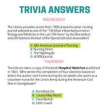 Built by trivia lovers for trivia lovers, this free online trivia game will test your ability to separate fact from fiction. Utsw Library V Tvittere Here Are The Answer To This Week S Trivia Questions Thank You For Celebrating National Nurses Week With Us