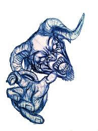 Ballpoint Pen Demon Drawing Demon Drawings Drawings Art