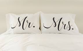 Set Of Two Pillow Cases For Mr And Mrs Unique Wedding Gifts Wedding Gifts For Couples Couple Pillow