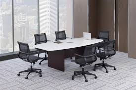 Modern Boat Shaped Conference Room Table Chairs Set Pl Laminate Harmony Collection