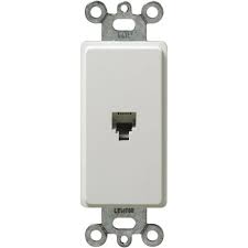 Leviton 40649 W Decora Insert Flush Mount 6p4c Telephone Jack White Leviton Phone Jack Wall Boxes