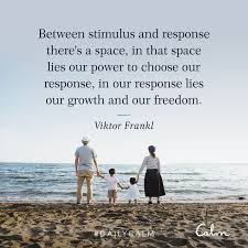 Daily Calm Quotes Between Stimulus And Response There S A Space In That Space Lies Our Power To Choose Our Response I Calm Quotes Daily Calm Viktor Frankl
