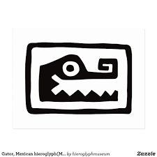 Gator Mexican Hieroglyph Maya Postcard Zazzle Com In 2020 Ancient Mexico Postcard Hieroglyphics