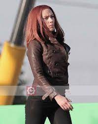 Captain America 2 Scarlett Johansson Black Widow Jacket Leather Jackets Women Leather Jacket Movies Outfit