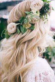 33 Wedding Hairstyles With Flowers For Your Fairytale Day Wedding Hair Flower Crown Flower Crown Hairstyle Wedding Hair Flowers
