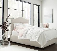 But we think footboards are essential too. Raleigh Curved Upholstered Tall Side Storage Platform Bed Pottery Barn