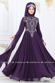 Modaselvim Abiye Kollari Sifon Pelerinli Tesettur Abiye Ech7271 Mor