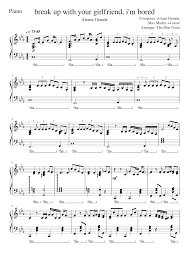 More piano tutorials on this website! Break Up With Your Girlfriend I M Bored Ariana Grande Piano Tutorial Sheet Music For Piano Solo Musescore Com