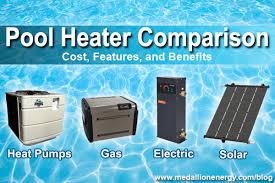 pool heater comparison heat pumps gas solar and electric