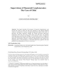 All cases the employer tax identification numbers are different. Pdf Supervision Of Financial Conglomerates The Case Of Chile