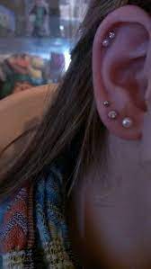 Double Cartilage And Triple Lobes I Absolutely Adore Them Got The Second And Third Done At Walmart For Less Than Ear Piercings Helix Ear Piercings Piercings