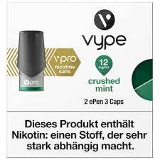 Persons who are allergic/sensitive to nicotine; Vype Epen 3 Pro Caps Crushed Mint 12mg Nikotin Salz Dampflust De