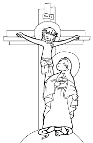 Maria Al Pie De La Cruz Para Pintar Dibujos Dia De La Bandera Imagenes Religiosas