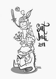 Sant Jordi Para Colorear