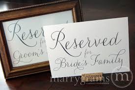 Reserved For Bride Or Groom S Family Sign Table Card Etsy In 2020 Wedding Reception Seating Wedding Table Signs Signage Wedding Reception Tables