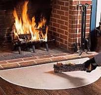 Plow & Hearth 27"x48" Half Round Flame Resistant Hearth Rug | Double Layer  Fiberglass Fireplace Mat | Protect Home Décor Hardwood Floor and Carpet ...