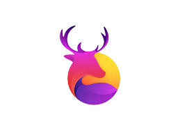 deer with sunset mountain logos abstract logo deer