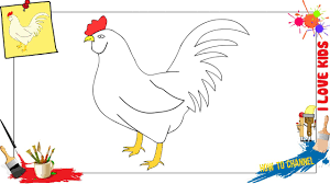 How To Draw A Chicken Easy Slowly Step By Step For Kids Drawings Drawing For Kids Chicken Drawing