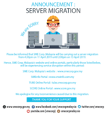 Malaysia ini bertujuan untuk memberikan peluang kepada tuber bertemu, memberikan maklum balas dan bertukar pendapat. Sme Corp Malaysia On Twitter Please Be Informed That Sme Corp Malaysia Will Be Carrying Out A Server Migration From 4 30pm On 11 April 2019 Until 2 00pm On 13 April 2019 Azmisaid