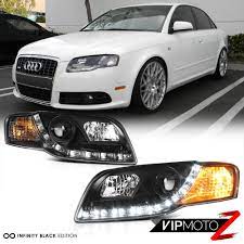 Awesome Awesome 2006 2008 Audi A4 B7 New Black Projector Headlight Lamps R8 Style Led Drl Strip 2018 2019 Check More At Ht Projector Headlights Audi Headlights