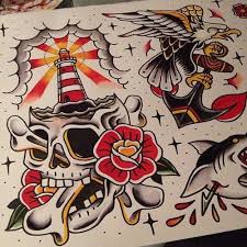 Vintage nautical tattoos design flash by novelatelier on etsy. Some Nautical Colouring Old School Tattoo Designs Traditional Tattoo Art Traditional Tattoo Design