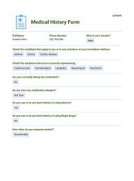 patient medical history template pdf templates jotform