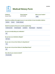 Patient Medical History Template Pdf Templates Jotform