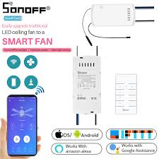 Replaces the use of a wall switch and pull chain with added control features. Sonoff Ifan03 Fan Smart Switch Convert Fan To Wifi App Remote Control Adjust Fan Speed Dimmer Controller With Alexa Google Home Home Automation Modules Aliexpress