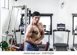 If you are going bald, embrace it. Handsome Attractive Asian Men Doing Bodybuilder Stock Photo Edit Now 1109753234