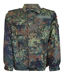 German Army Flecktarn Camouflage Field Shirt Large Short