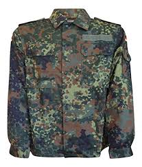 german army flecktarn camouflage field shirt large short