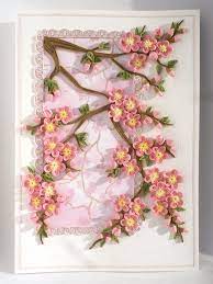 Greeting Card Sakura Branch Quilling Paper Quilling Flowers Quilling Designs