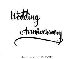 Wedding Anniversary Calligraphy Hand Lettering Vector Stock Vector Royalty Free 751306918
