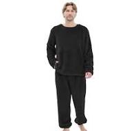 Fleece Mens Pajamas Set, Big and Tall Fluffy Adult Pjs Sets with Tops and  Bottoms Fuzzy Warm Soft Winter Loungewear