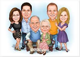 Family Cartoon Portraits Family Cartoon Family Caricature Portrait Cartoon