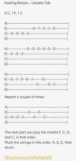 Dueling Banjos Ukulele Tabs Tutorial Ukulele Tabs Banjo Ukulele Ukulele Songs