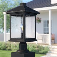 Sol 72 Outdoor Lovette Modern Outdoor 1 Light Glass Shade Pier Mount Light Wayfair