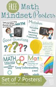 Unique ideas for pi day jr high math Cute Growth Mindset Math Posters For Kids Free